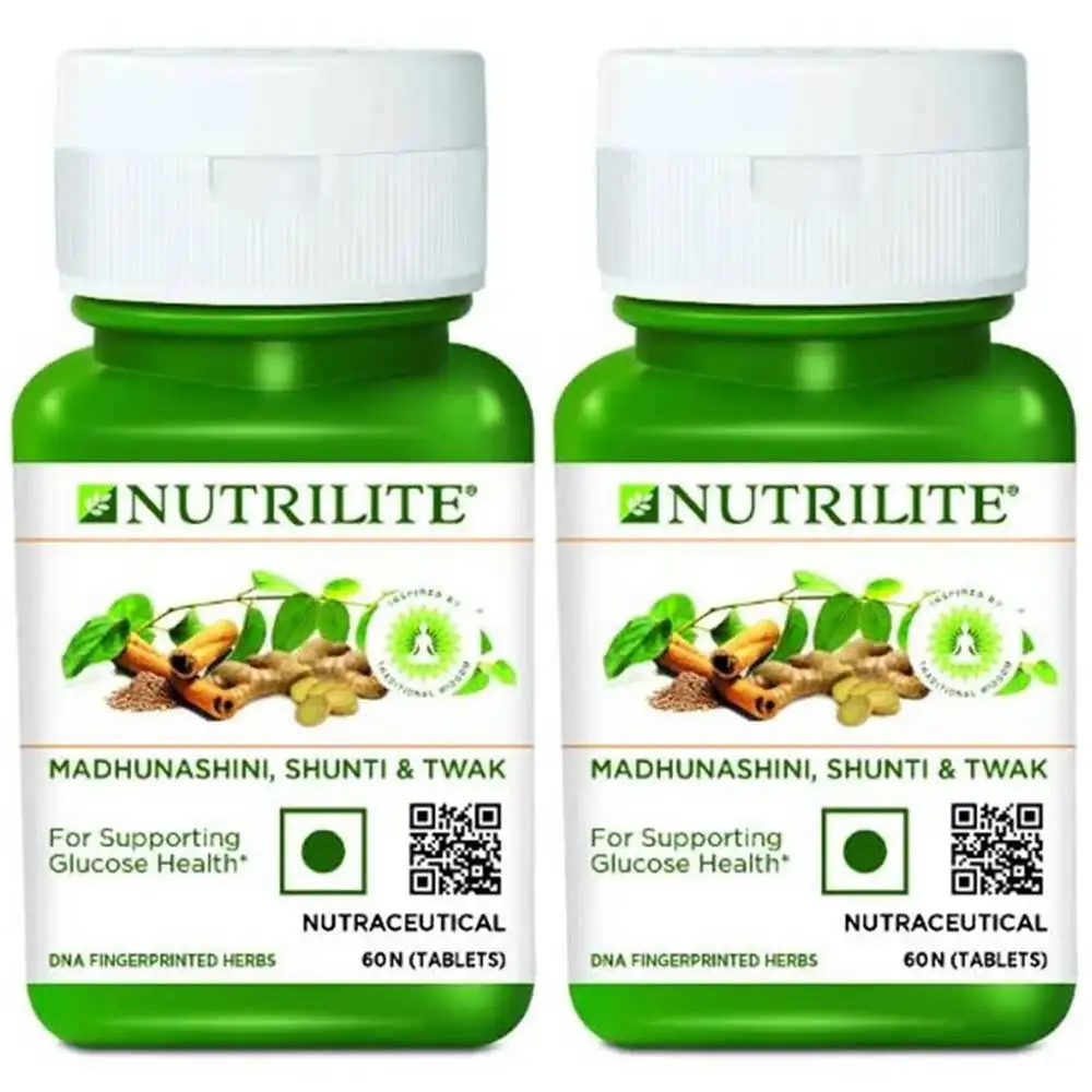 Amway Nutrilite Madhunashini Shunti & Twak - Pack of 2,  60 tablet(s)