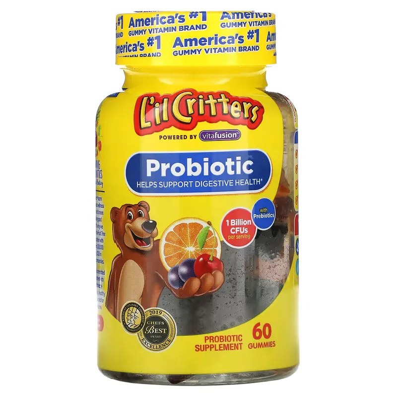 Probiotic With Prebiotics, Cherry, Orange & Grape Flavor, 1 Billion CFUs, 60 Gummies