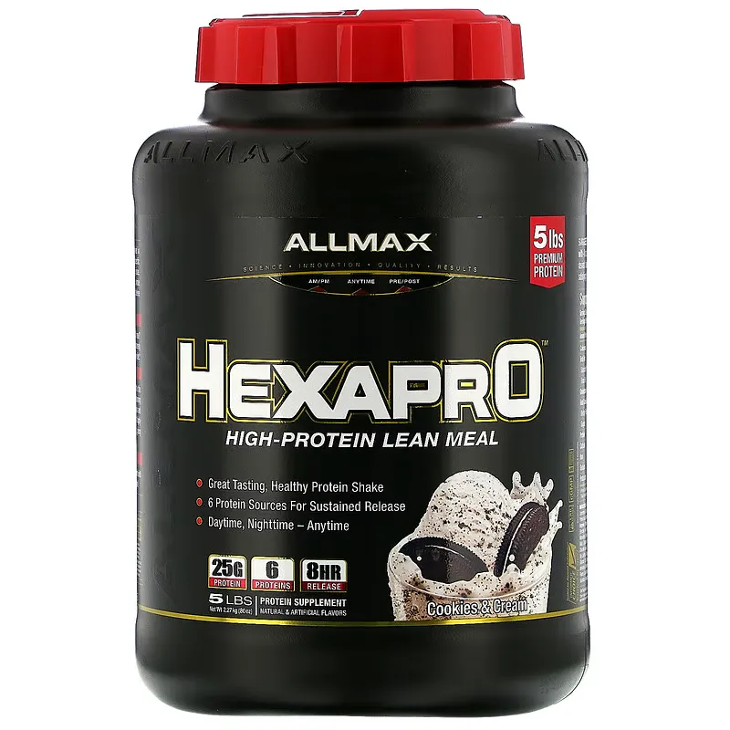 Hexapro, High-Protein Lean Meal, Cookies & Cream, 5 lbs (2.27 kg)