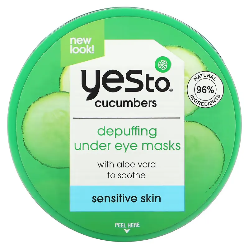 Cucumbers, Depuffing Under Eye Masks, 16 Single Eye Masks