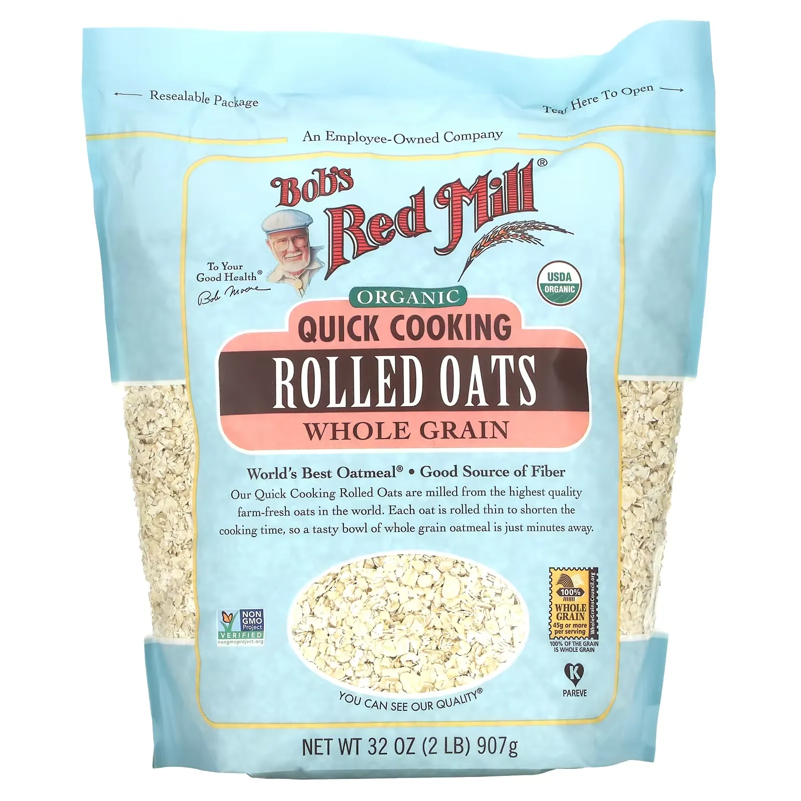 Organic, Quick Cooking Rolled Oats, Whole Grain, 32 oz (907 g)