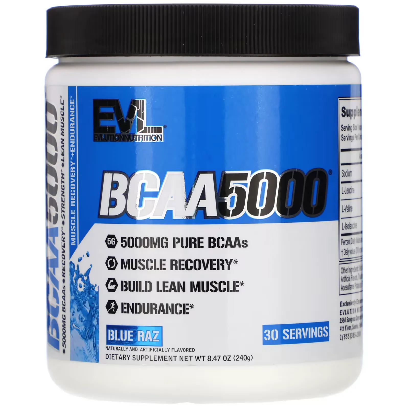 BCAA5000, Blue Raz, 8.47 oz (240 g)