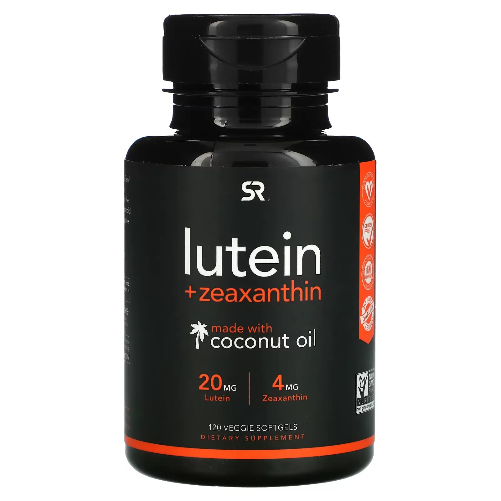 Lutein + Zeaxanthin with Coconut Oil, 120 Veggie Softgels