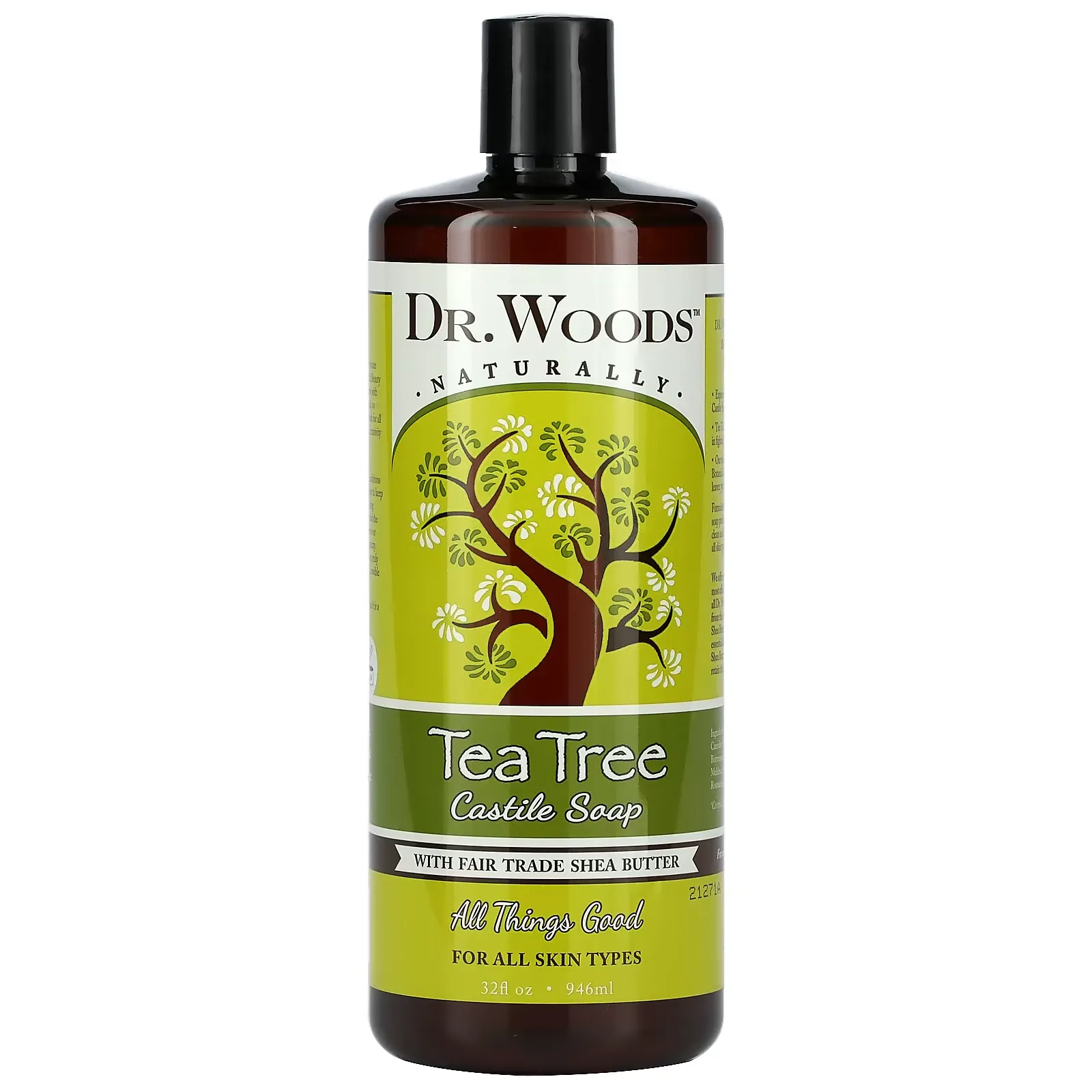 Tea Tree Castile Soap with Fair Trade Shea Butter, 32 fl oz (946 ml)