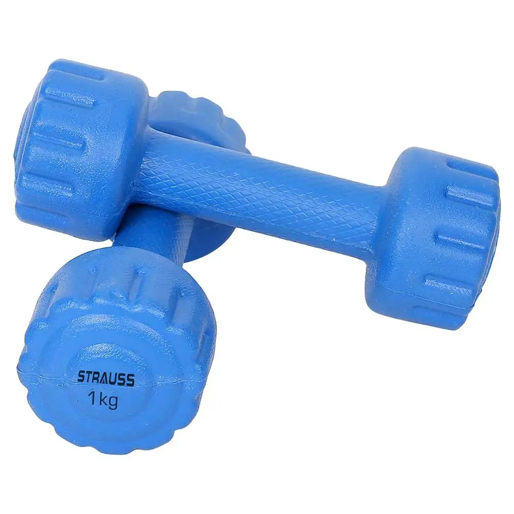 Strauss PVC Dumbbell Set,  Blue  1 kg