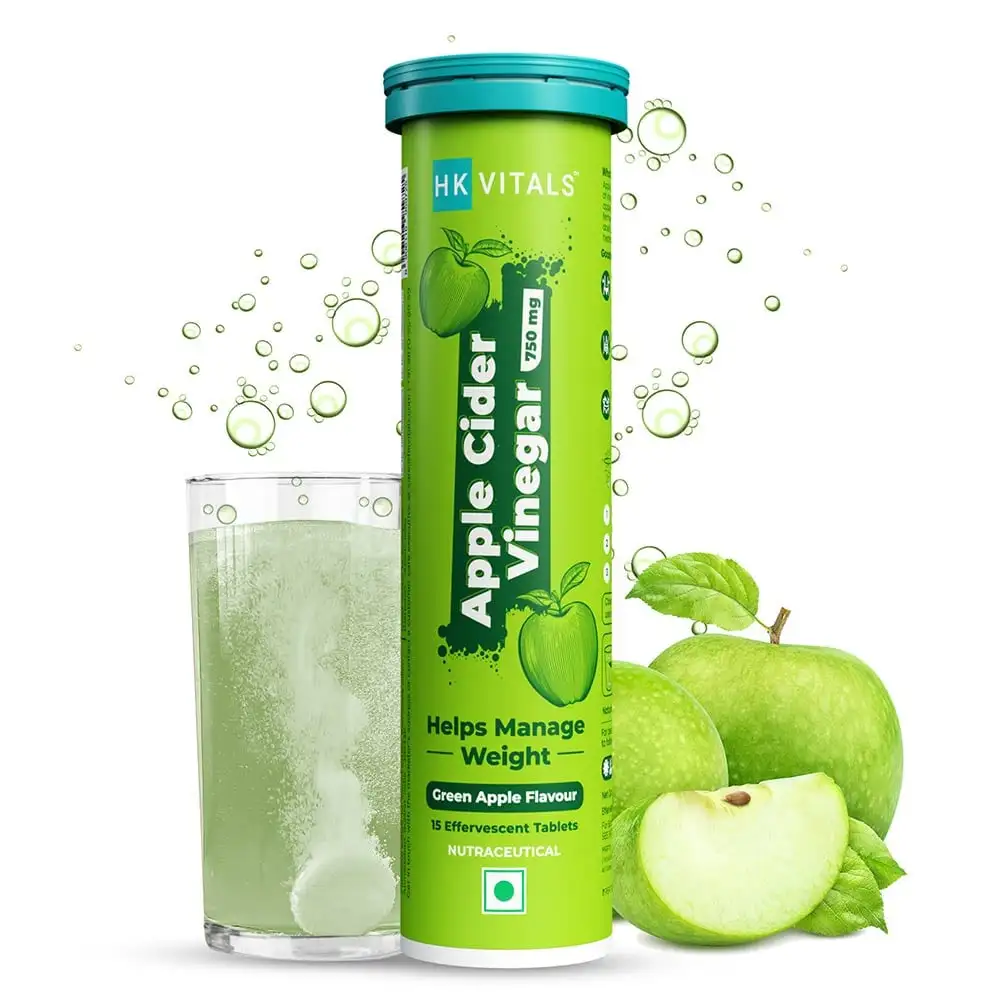 Healt HK Vitals ACV 750 mg Effervescent,  15 tablet(s)  Green Apple