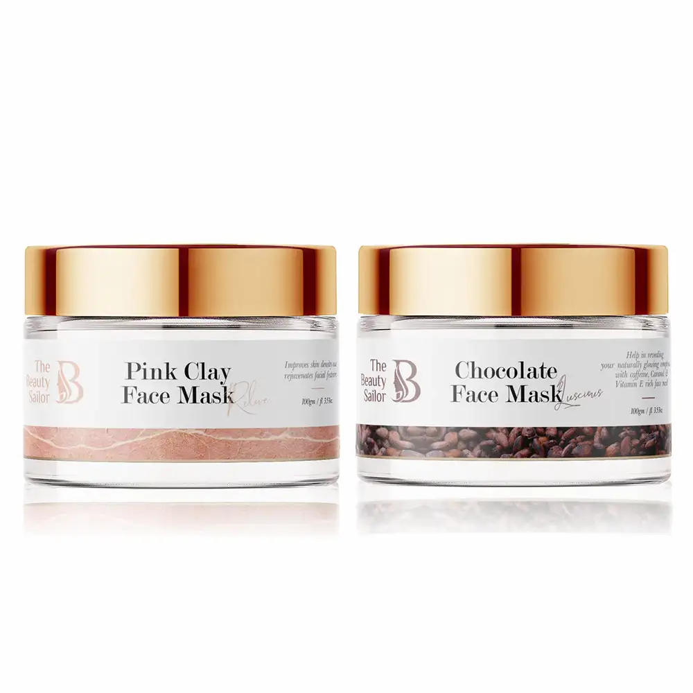 The Beauty Sailor Pink Clay Face Mask 100 g & Chocolate Face Mask Combo,  100 g  Anti Ageing