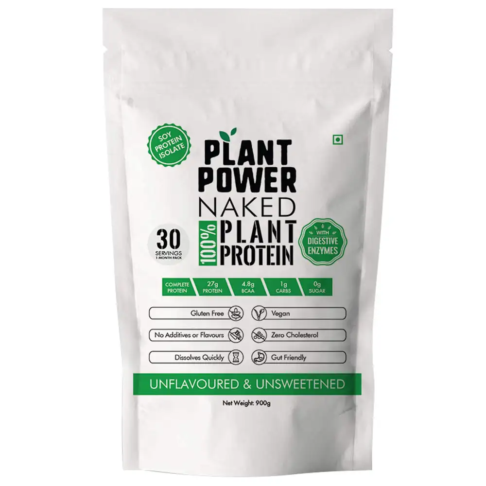 Plant Power Soy Protein Isolate,  Unflavoured & Unsweetened  1.98 lb