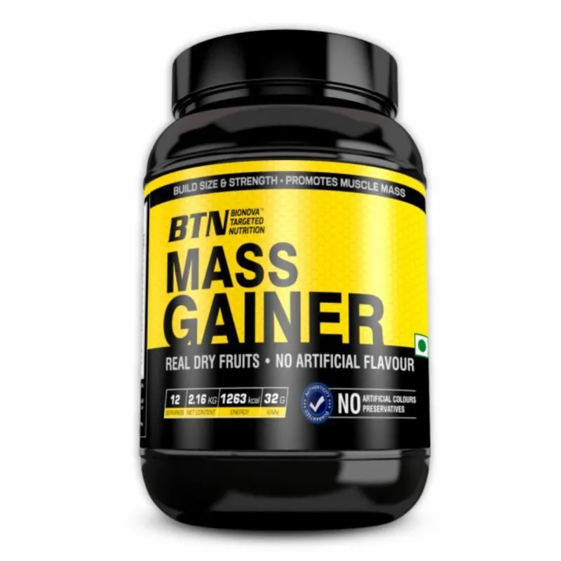 BTN Sports Mass Gainer Supplement, Whey Protein Concentrate With Vitamins & Minerals