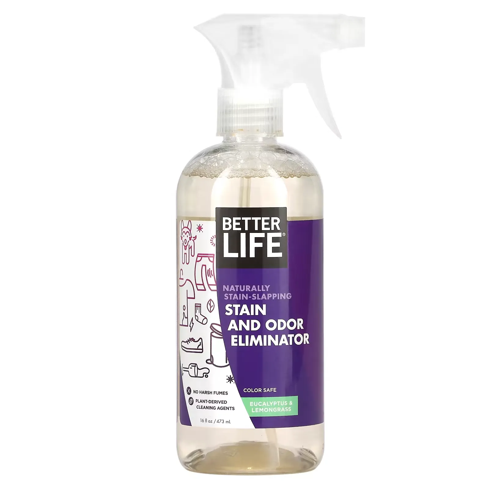 Stain and Odor Eliminator, Eucalyptus & Lemongrass, 16 fl oz (473 ml)