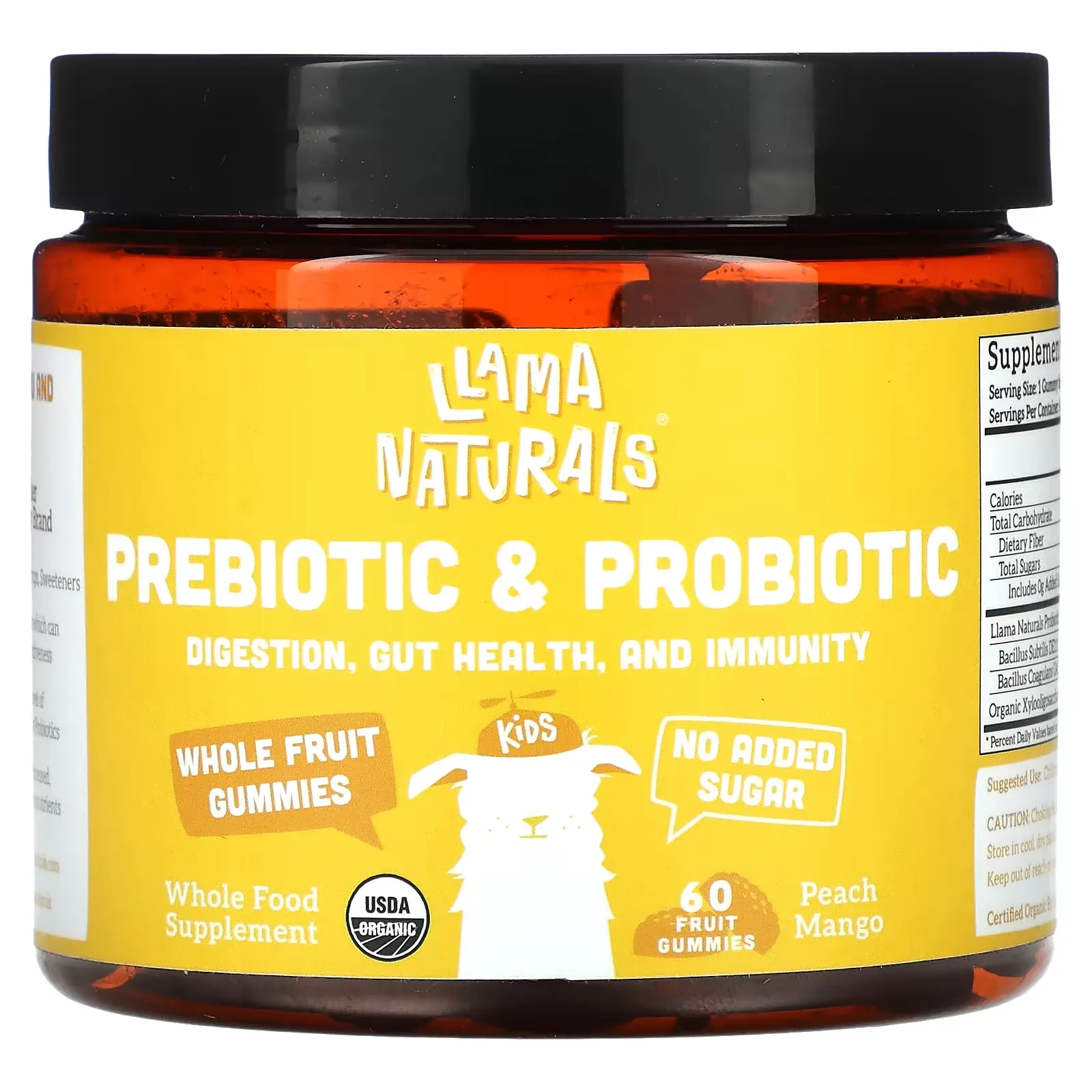 Prebiotic & Probiotic Whole Fruit Gummies, Peach Mango, 60 Fruit Gummies