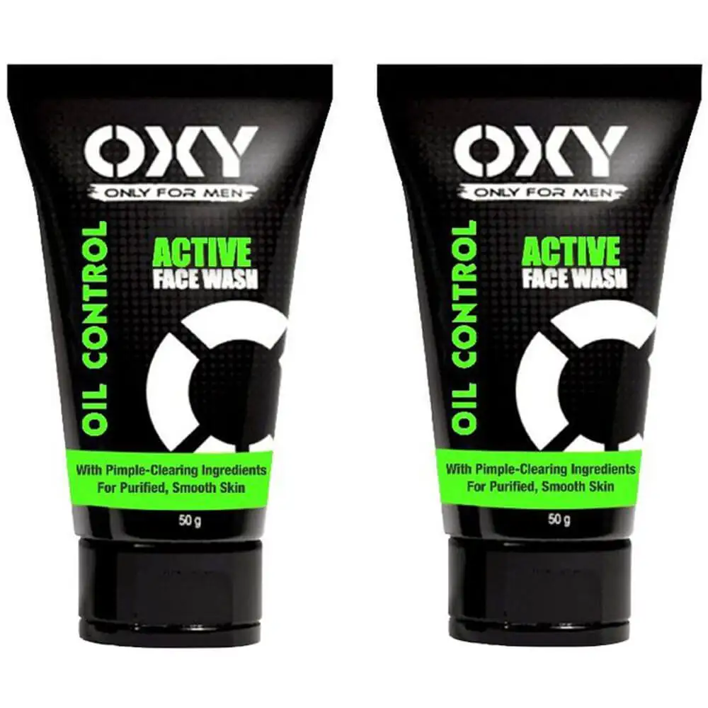 Oxy Oil Control Active Face Wash for Men Pack of 2,  50 g  for All Skin Types