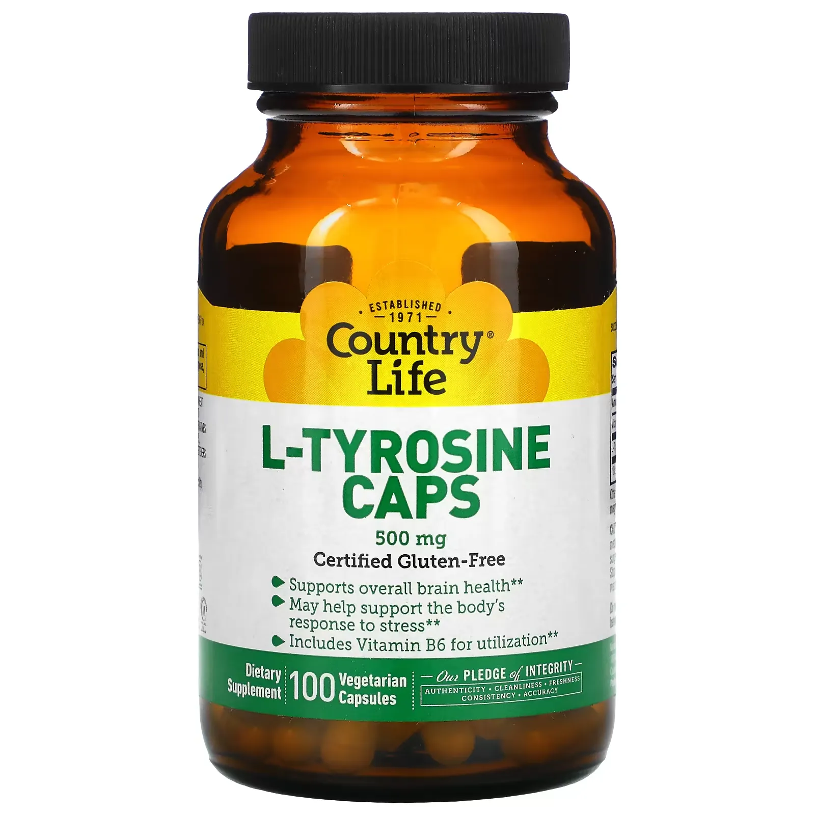 L-Tyrosine Caps, 500 mg, 100 Vegetarian Capsules