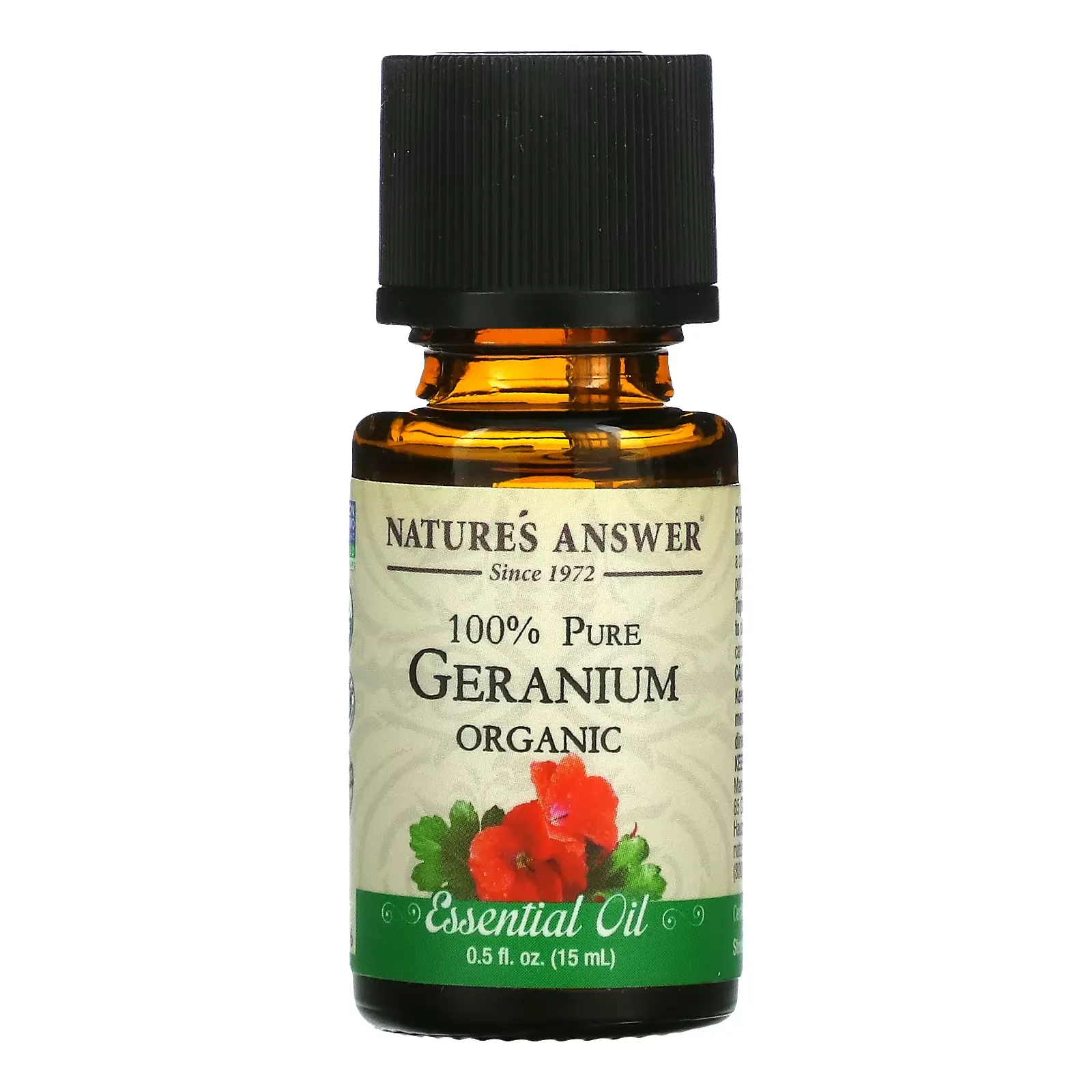 Organic Essential Oil, 100% Pure, Geranium, 0.5 fl oz (15 ml)