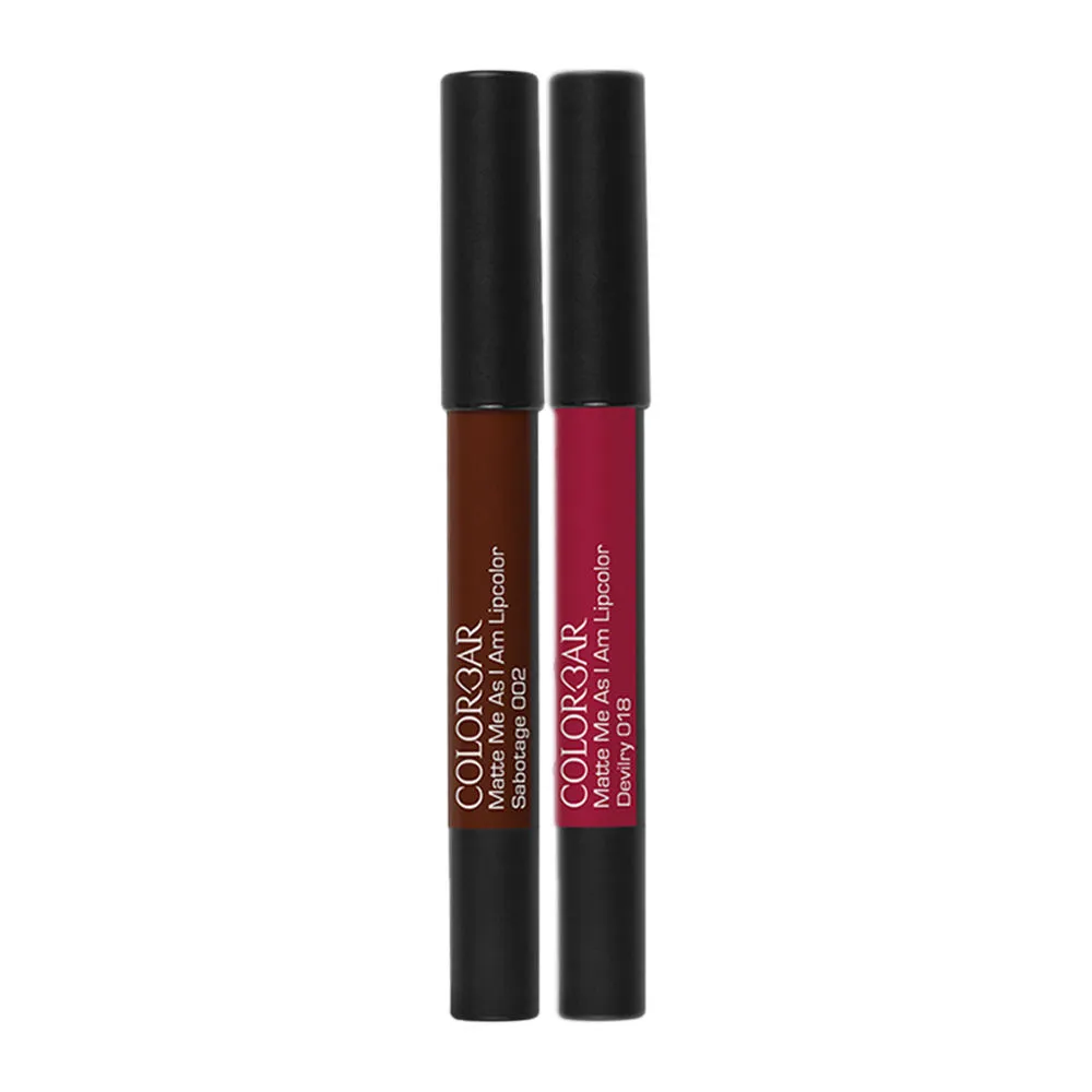 Colorbar Matte Me As I Am Lipcolor - Sabotage + Devilry Combo