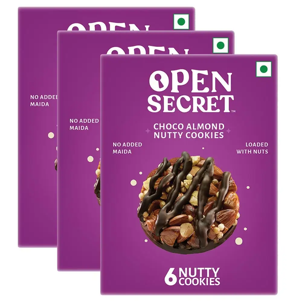 Open Secret Nutty Cookies,  6 Cookie(s)/Pack  Choco Almond Pack of 3