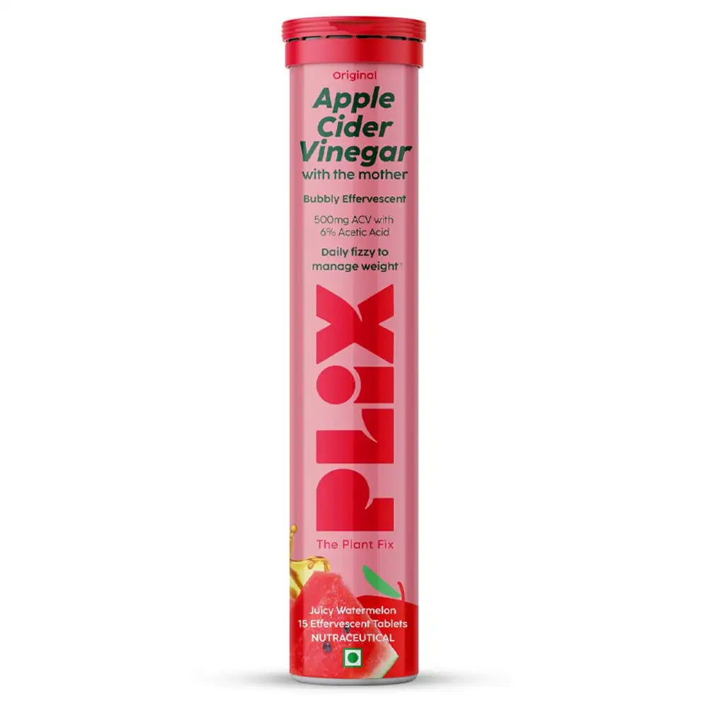 Plix Life Apple Cider Vinegar with Mother,  15 tablet(s)  Juicy Watermelon