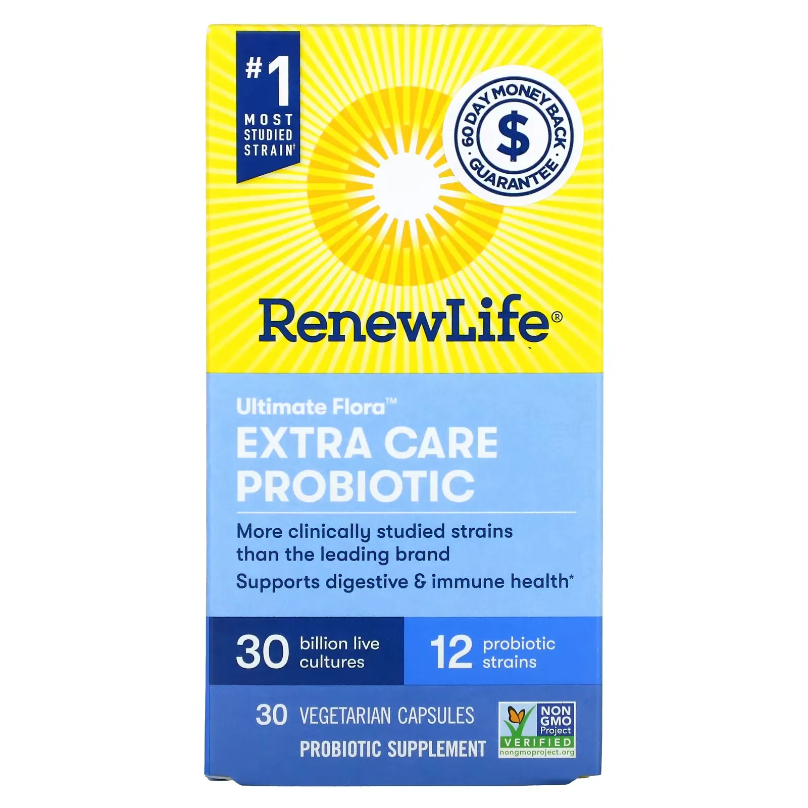 Ultimate Flora Extra Care Probiotic, 30 Billion CFU, 30 Vegetarian Capsules