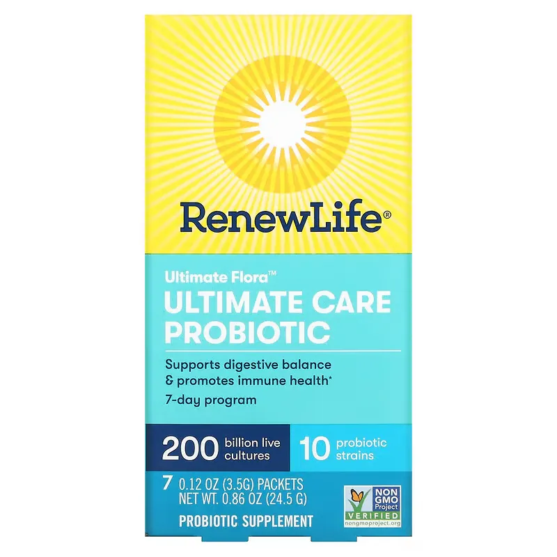 Ultimate Flora, Ultimate Care Probiotic, 200 Billion Live Cultures, 7 Packets, 0.12 oz (3.5 g) Each