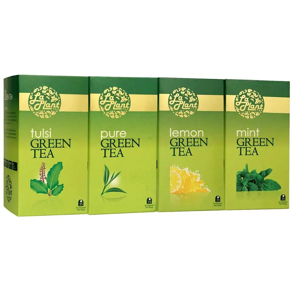 Laplant Green Tea Pack,  100 Piece(s)/Pack  Combo 2 (Pure, Lemon, Tulsi & Mint)