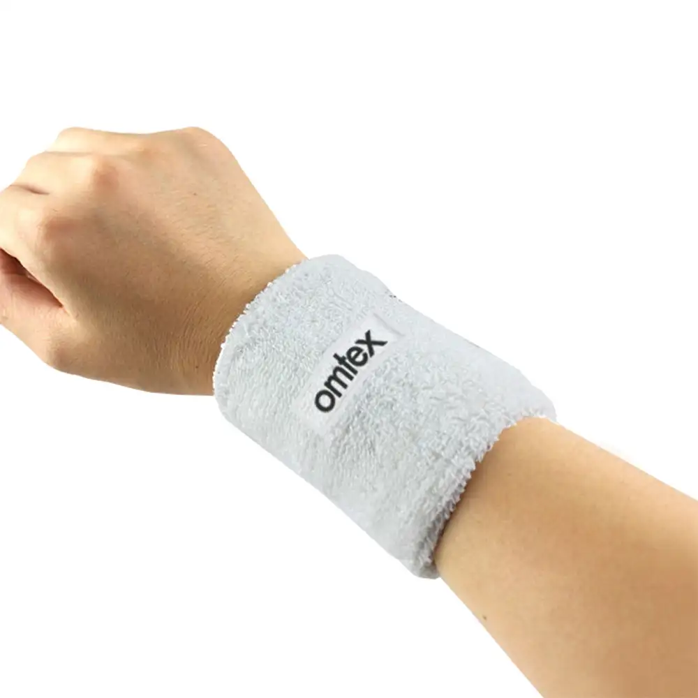 Omtex Sweat Wrist Band,  White  5 Inches