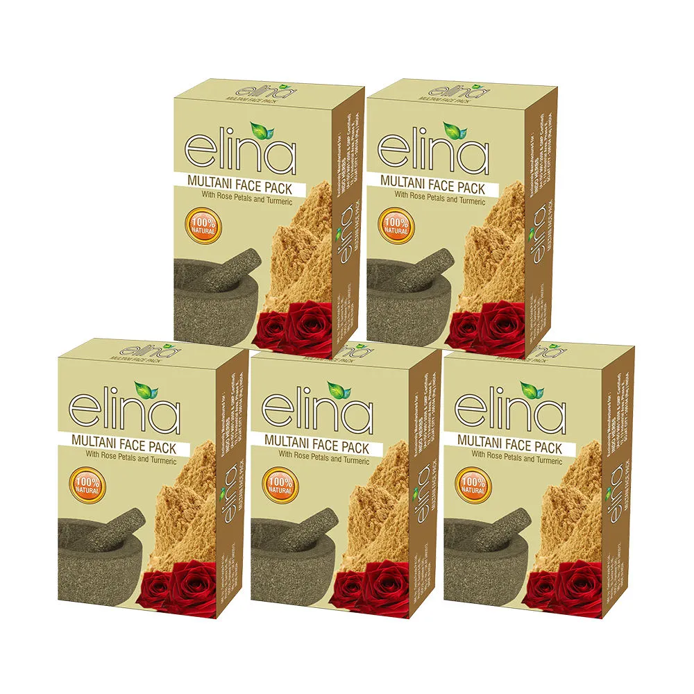 Elina Multani Mitti Face Pack For Skin Brightening -Pack Of 5