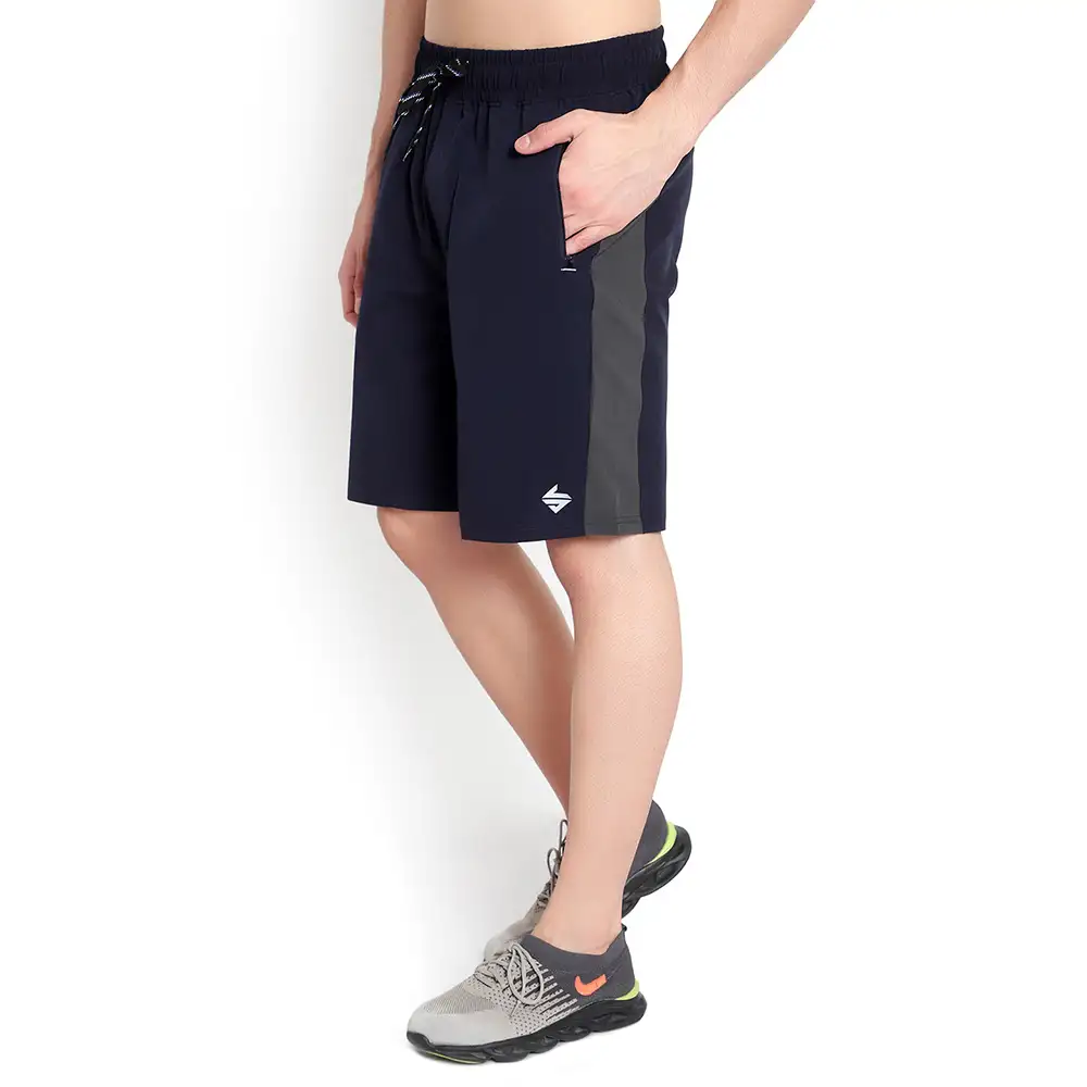 John Ally Dry-Fit Gym Workout Shorts with Zipper Pockets,  2XL  Midnight Blue