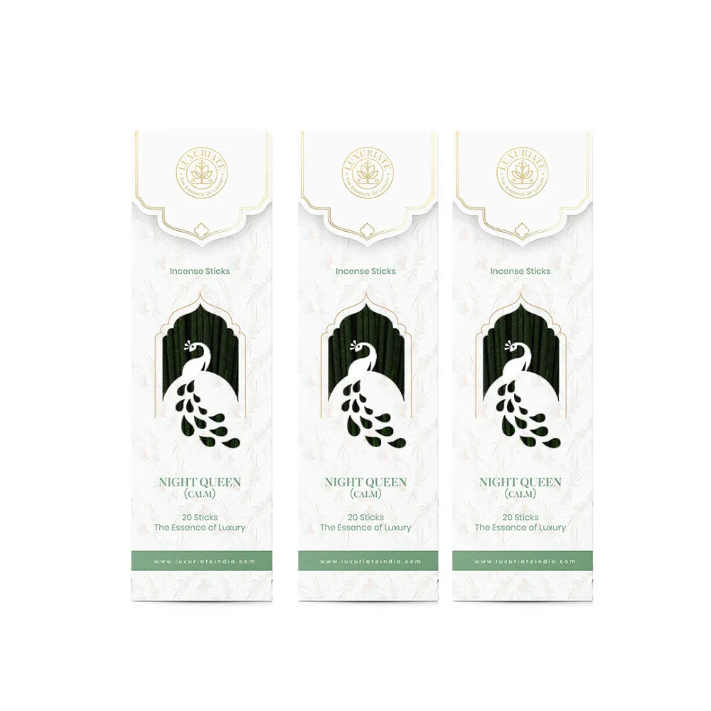 Luxuriate Night Queen Ayurvedic Incense Sticks - Pack of 3