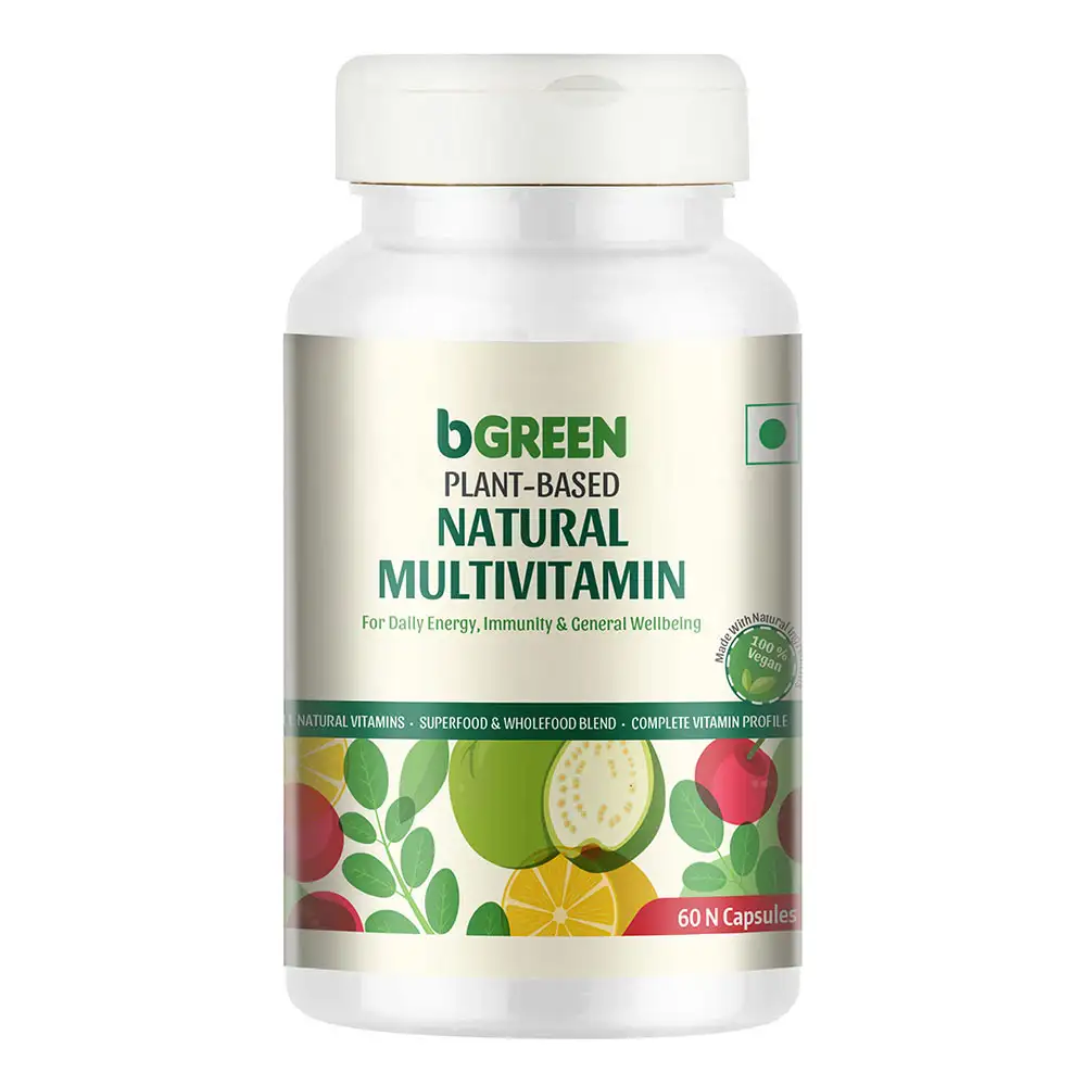 bGREEN Plant Based Natural Multivitamins by MuscleBlaze,  60 capsules  Unflavoured