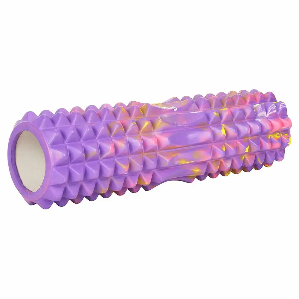 Strauss Grid Yoga Massage Foam Roller,  Multicolor Purple  33cm