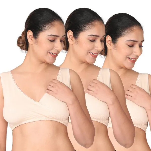 Morph Maternity Pack Of 3 Sleep Nursing Bras - Nude