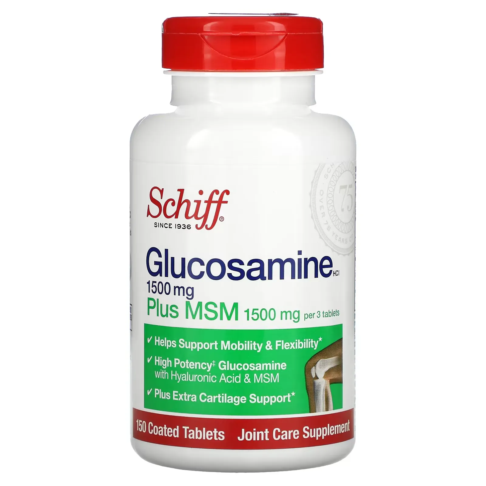 Glucosamine Plus MSM, 500 mg, 150 Coated Tablets