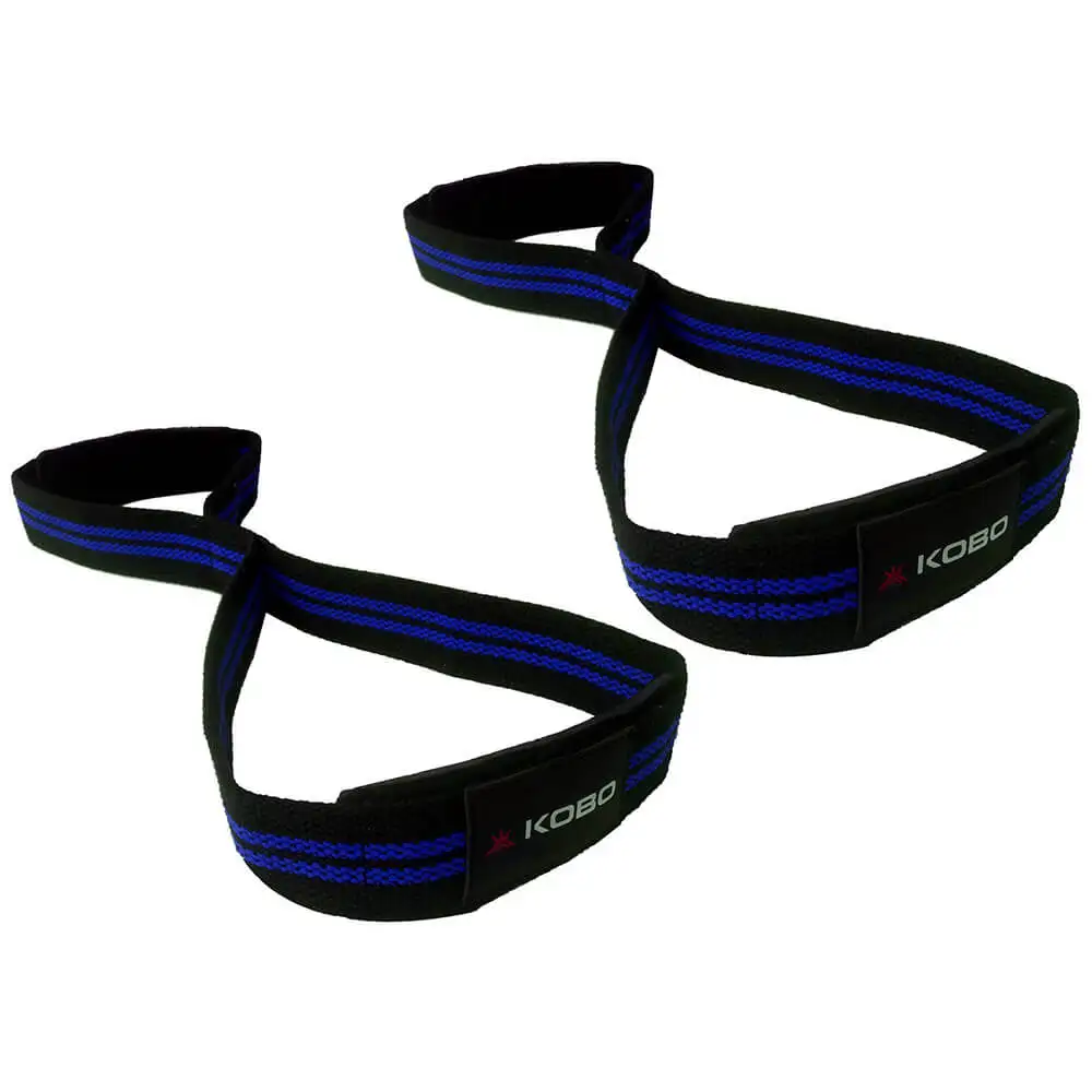 KOBO Figure 8 Neoprene-Padded Lifting Straps (WTA-33),  Blue  Free Size