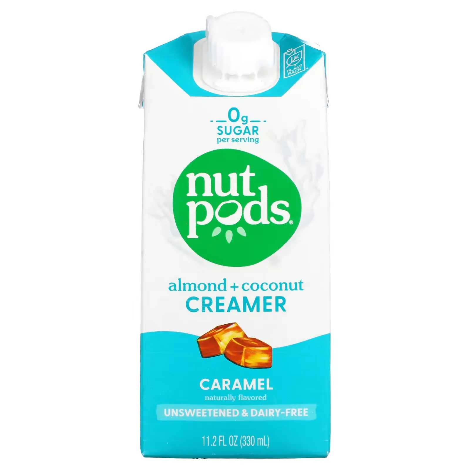 Almond + Coconut Creamer, Unsweetened, Caramel, 11.2 fl oz (330 ml)