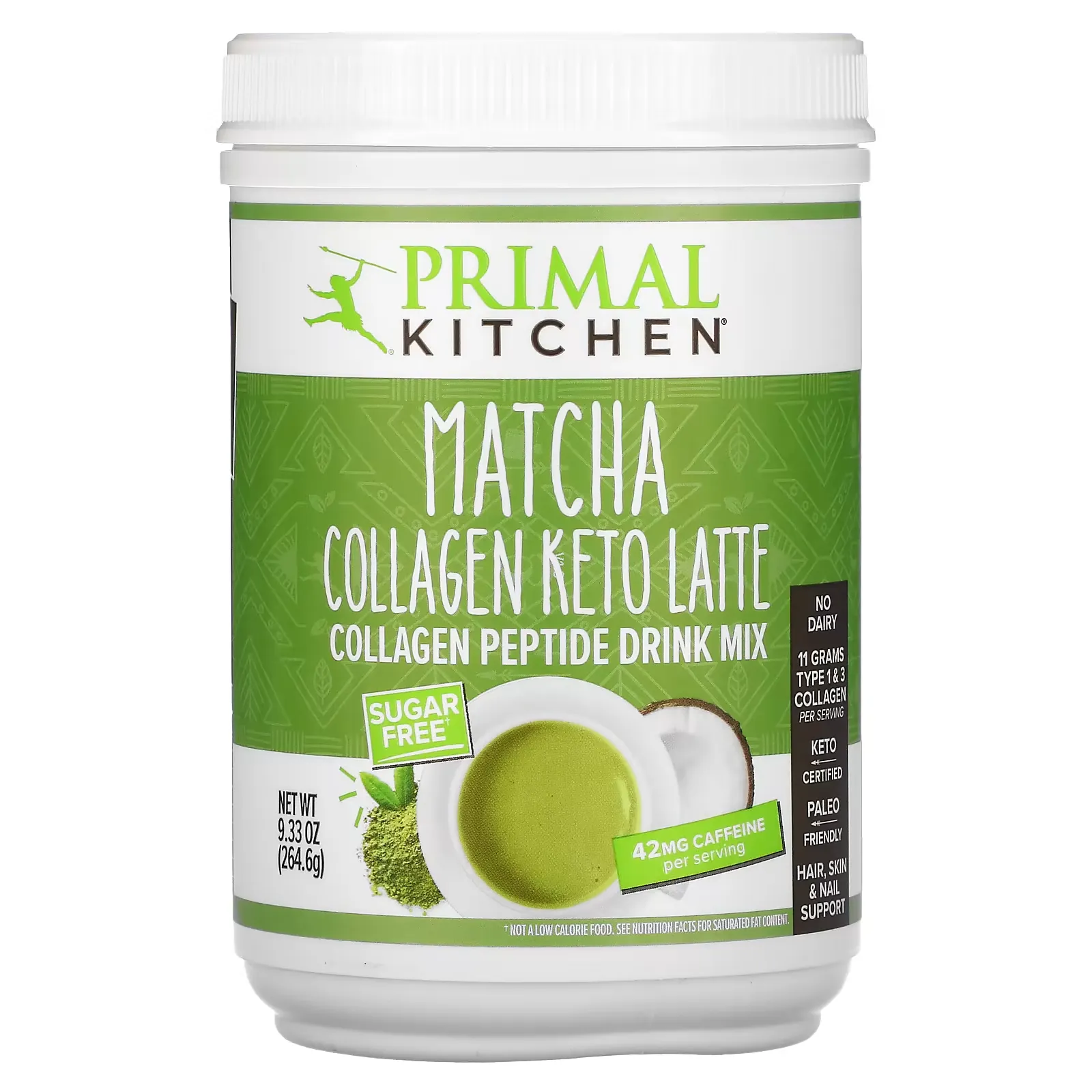 Collagen Keto Latte, Matcha, 9.33 oz (264.6 g)