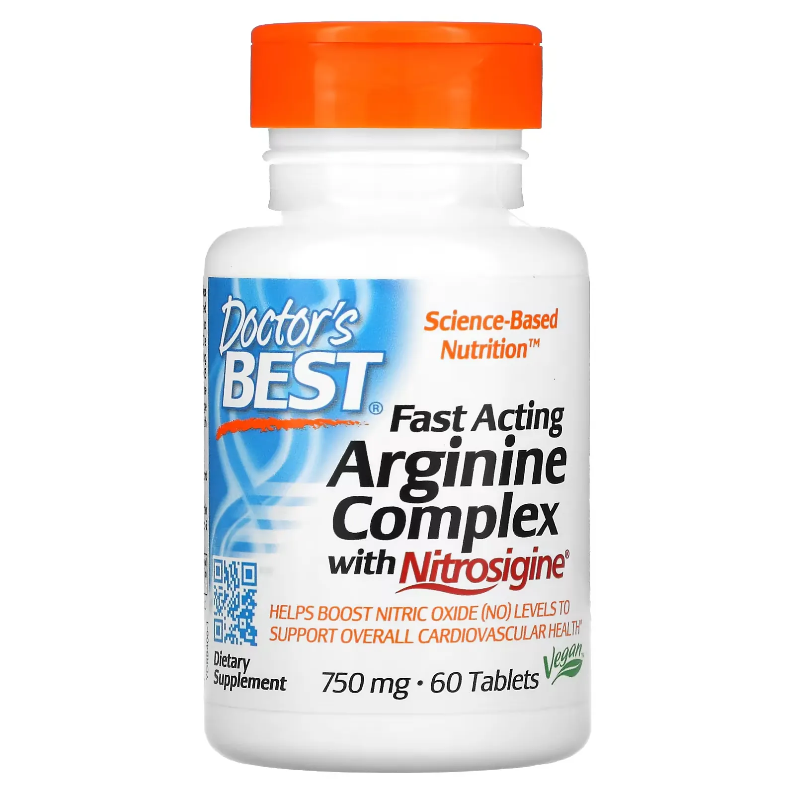 Fast Acting Arginine Complex with Nitrosigine, 750 mg, 60 Tablets