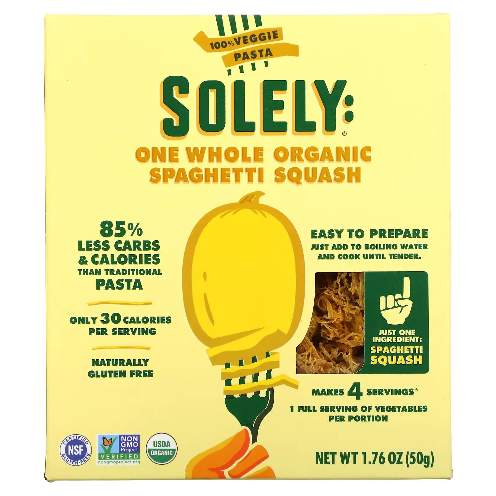 One Whole Organic Spaghetti Squash, 1.76 oz (50 g)