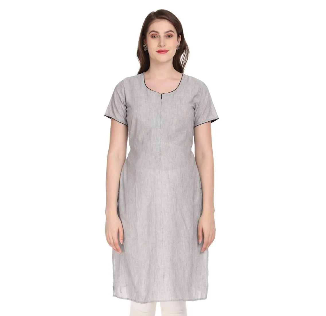 Morph Maternity Striped Nursing Kurta - Grey