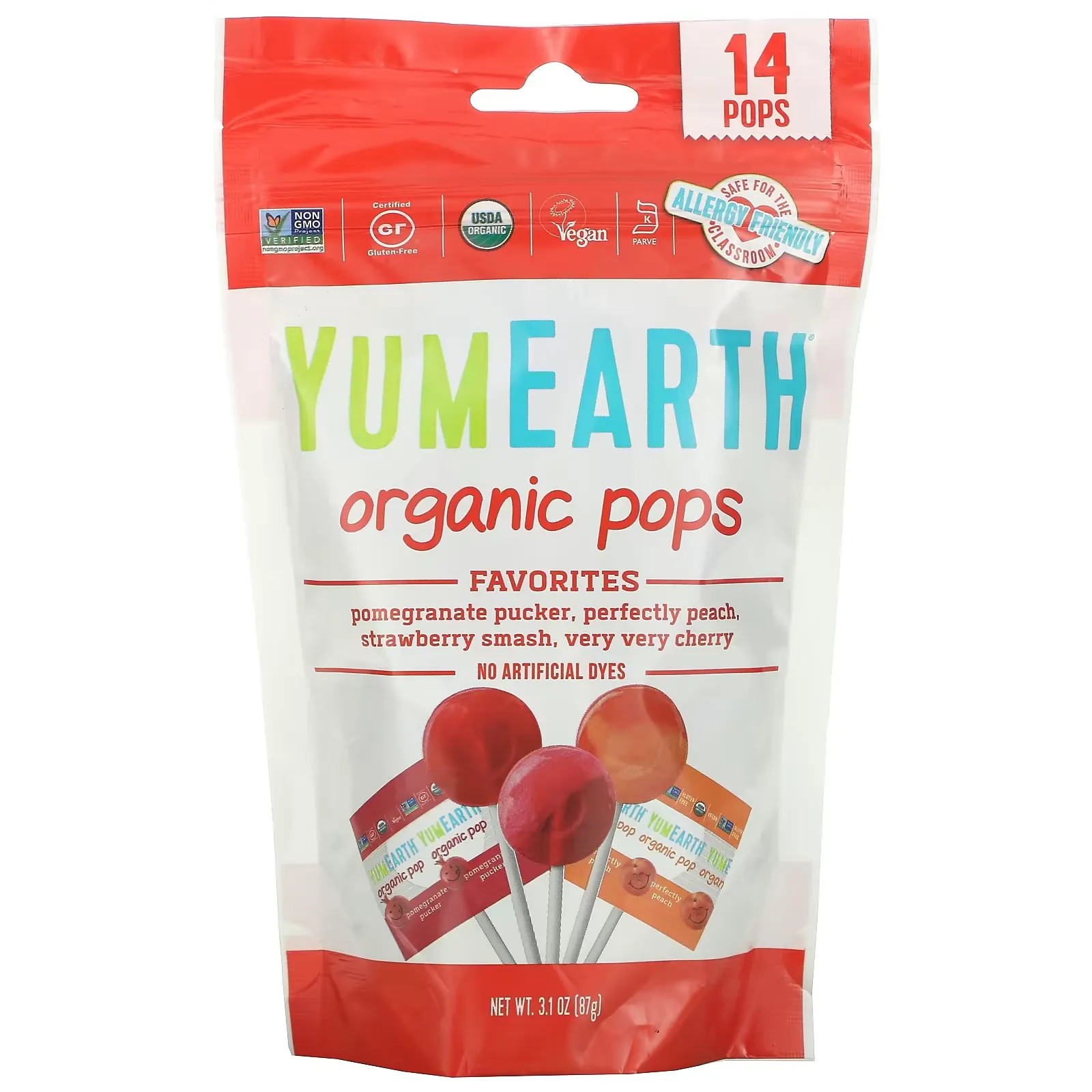 Organic Pops, Favorites, 14 Pops, 3.1 oz (87 g)