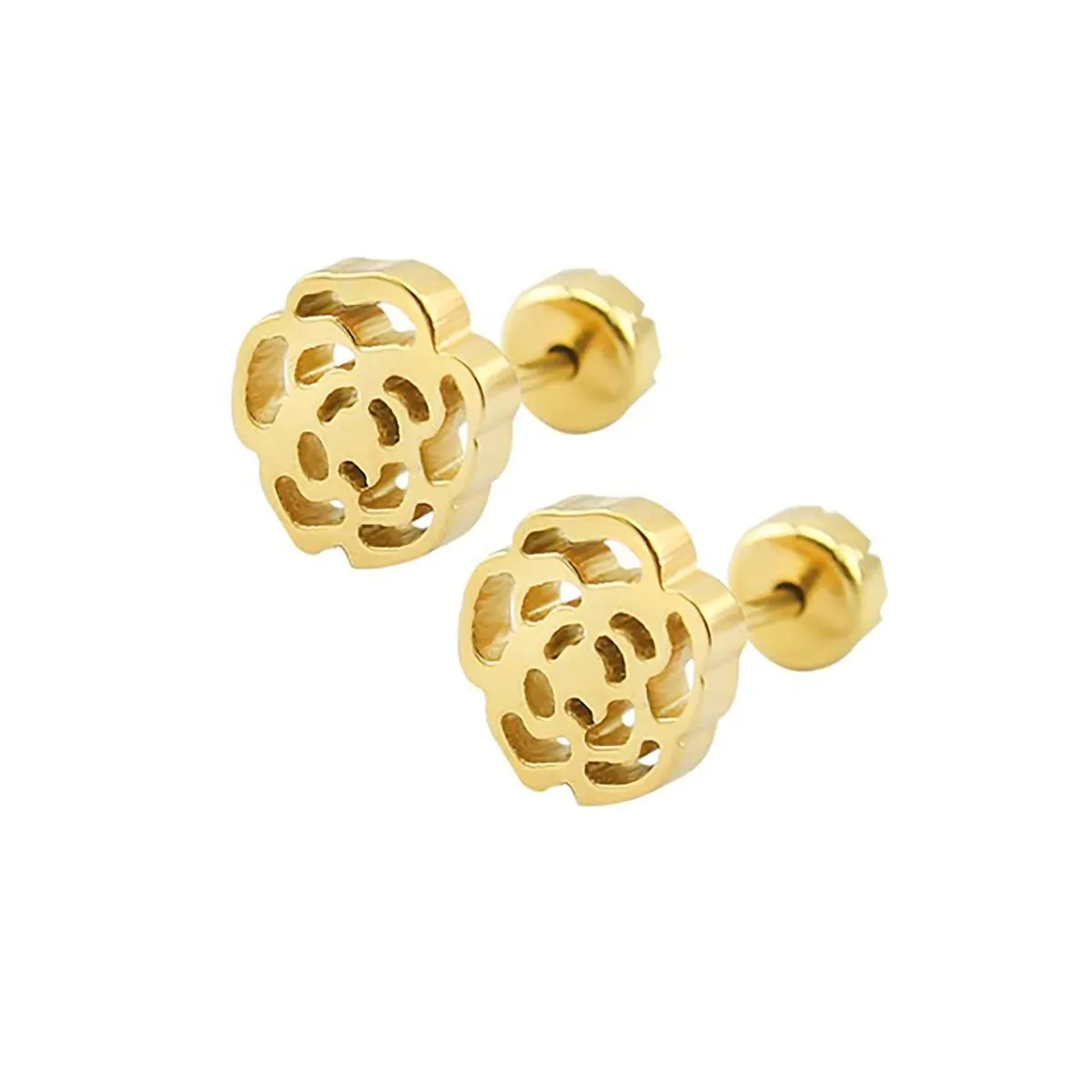 Arendelle Baby/toddler Safety Screw Back Earrings - Gold (Free Size)