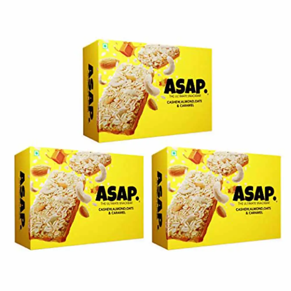 ASAP Healthy Granola Bars,  6 bar(s)  Cashew Almond & Caramel, Pack of 3