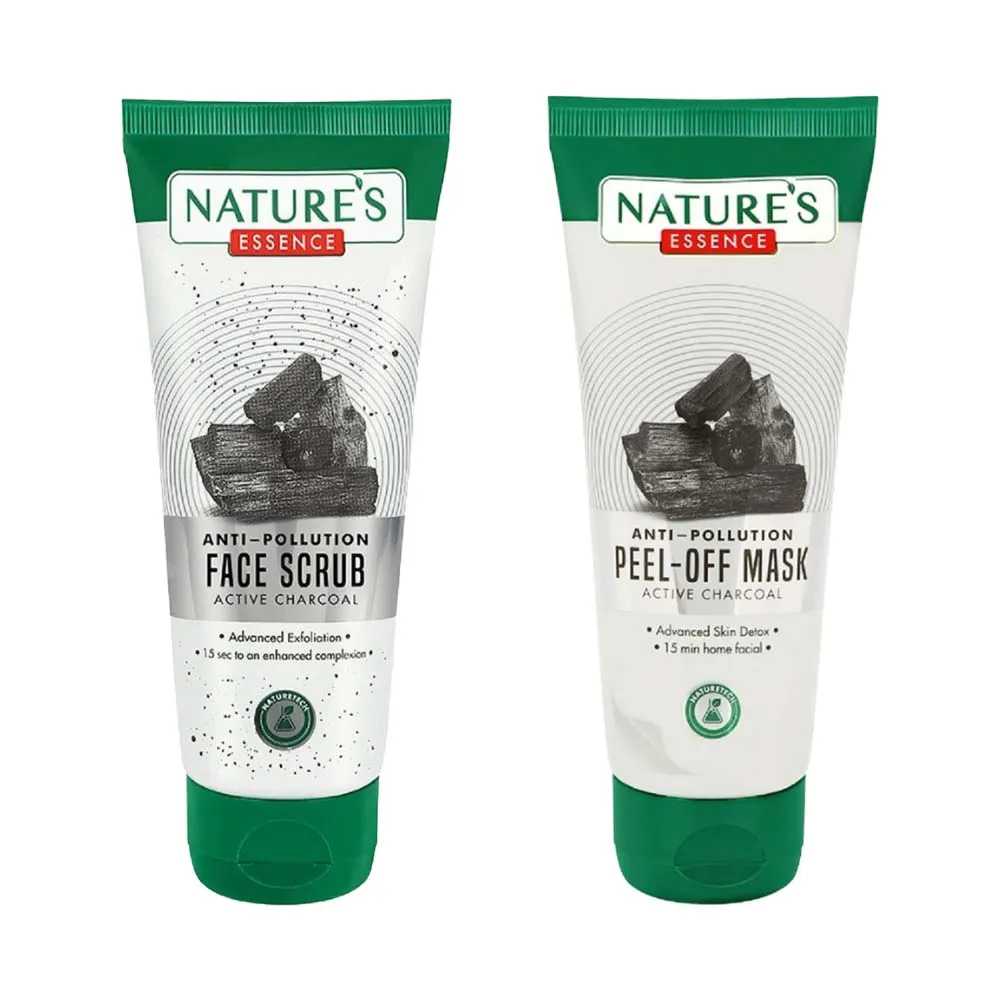 Nature's Essence Anti Pollution Charcoal Face Scrub & Peel Off Mask