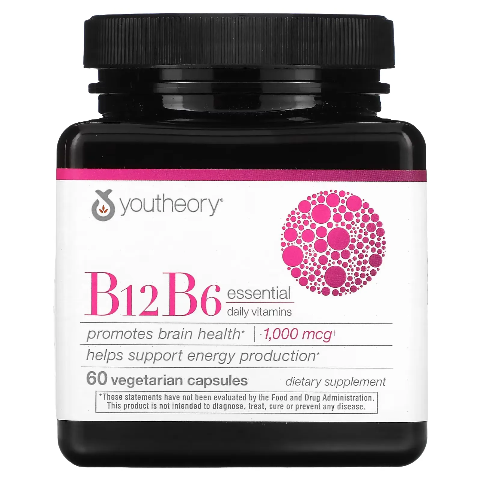 B12 B6, Essential Daily Vitamins, 1,000 mcg, 60 Vegetarian Capsules