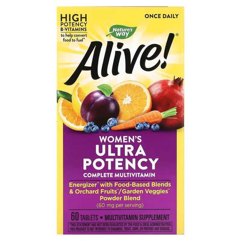 Alive! Once Daily, Women's Ultra Potency Complete Multivitamin, 60 Tablets