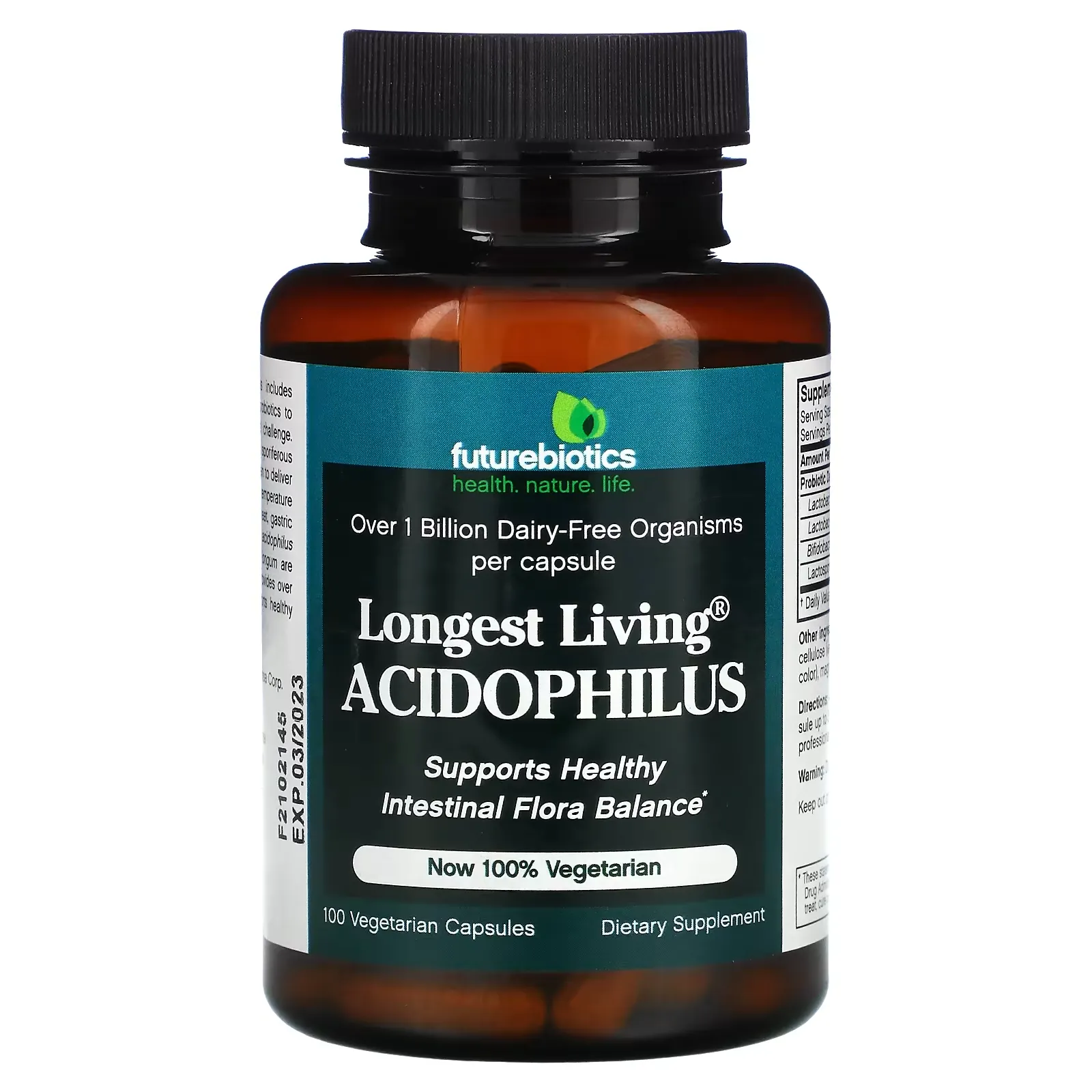 Longest Living Acidophilus, 100 Vegetarian Capsules