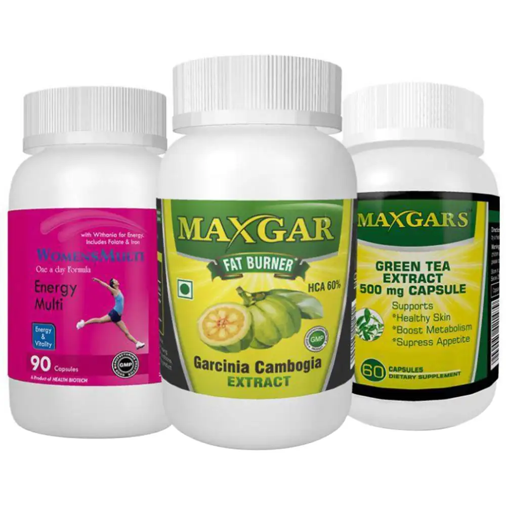 Maxgars Garcinia Green Tea Extract and Womensmulti Combo,  3 Piece(s)/Pack