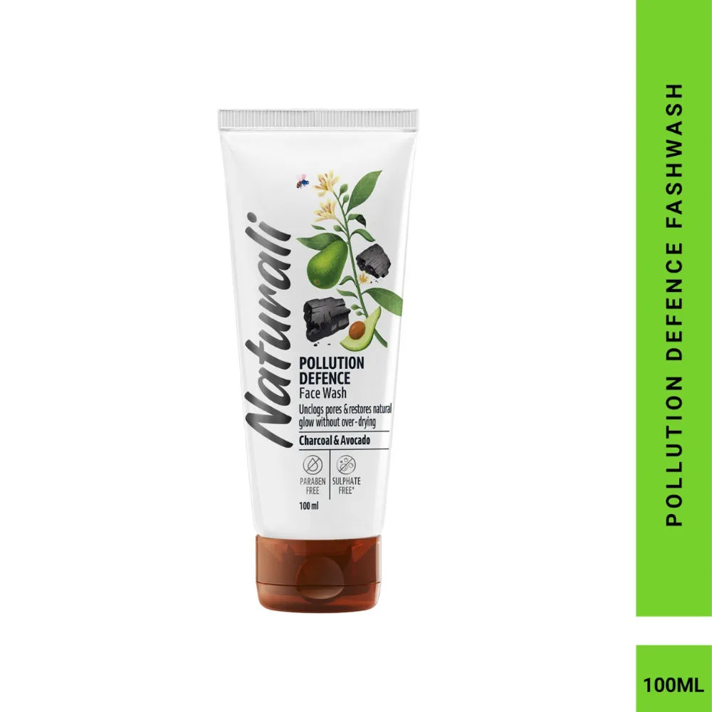 Naturali Pollution Defence Face Wash With Charcoal & Avocado For Pollution Defence