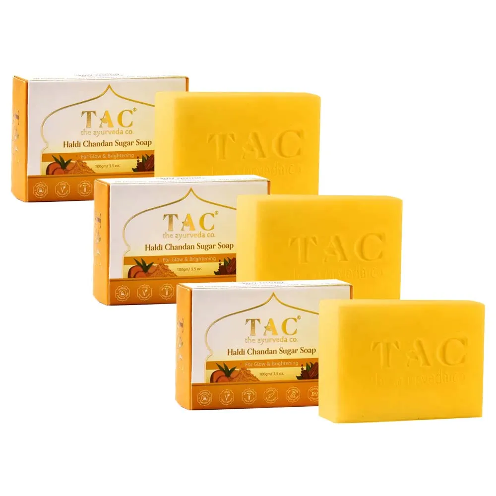 TAC - The Ayurveda Co. Haldi Chandan Handmade Sugar Soap (pack Of 3)