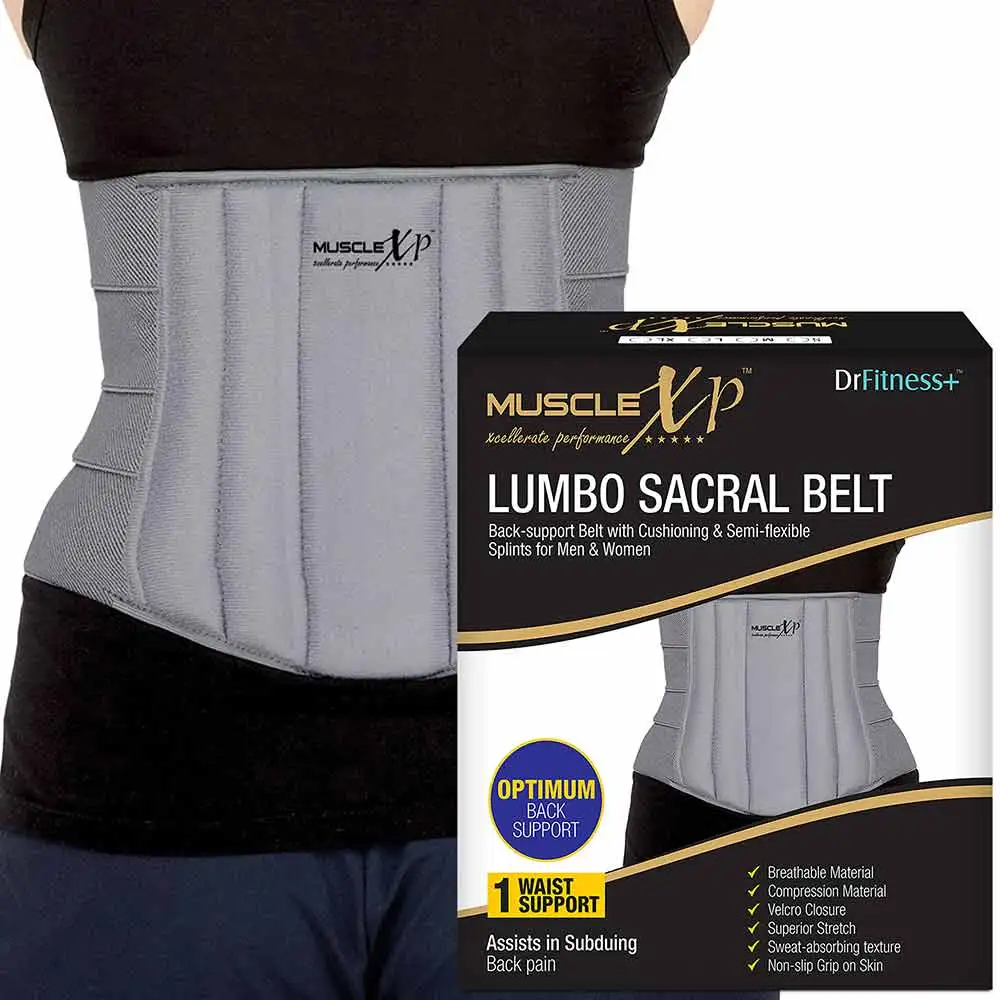 MuscleXP Lumbo Sacral Belt,  Grey  Large