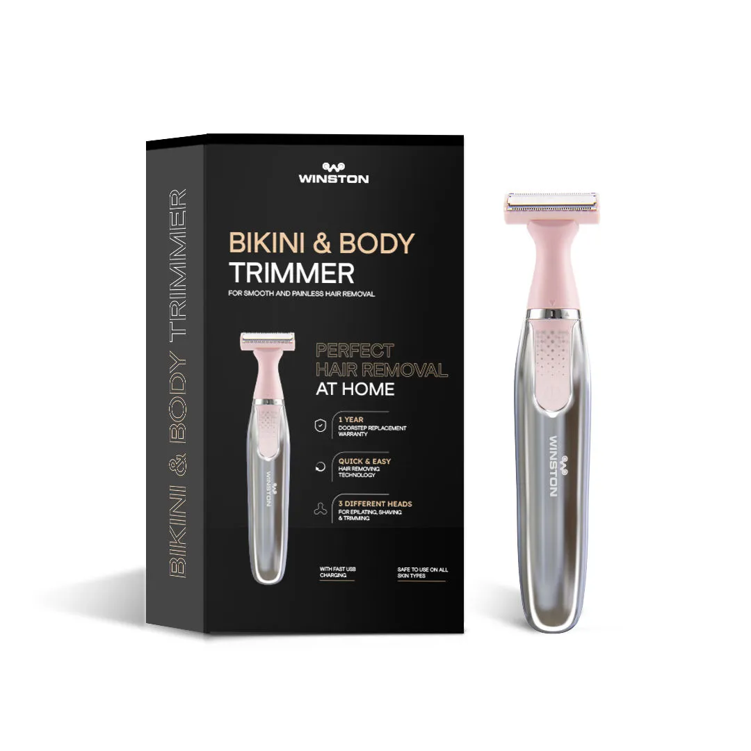 Winston Cordless 3 in 1 Body Bikini Eyebrow Trimmer Rechargeable Battery Operated Shaver For Women